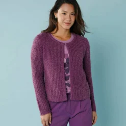 Gilet paletot Spécial Petites, maille poilue