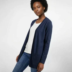 Gilet porter ouvert, maille toucher doux