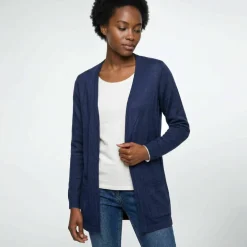 Gilet porter ouvert, maille toucher doux