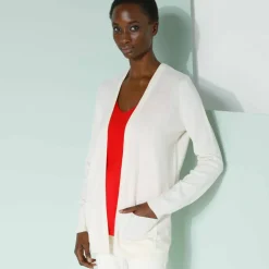 Gilet porter ouvert, maille toucher doux