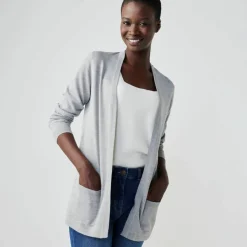 Gilet porter ouvert, maille toucher doux