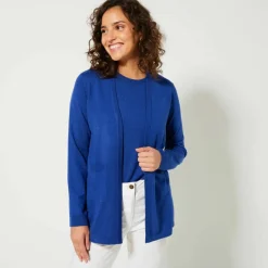 Gilet porter ouvert, maille toucher doux
