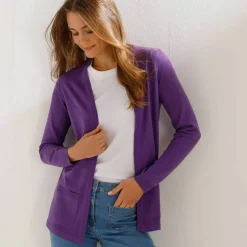 Gilet porter ouvert, maille toucher doux