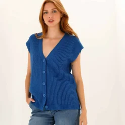Gilet sans manches boutonné