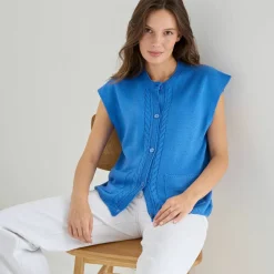 Gilet sans manches boutonné