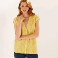 Gilet sans manches boutonné