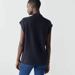 Gilet sans manches, maille fantaisie