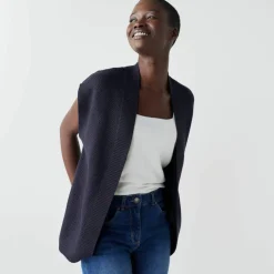 Gilet sans manches, maille fantaisie