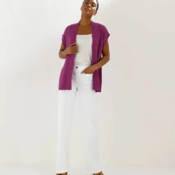 Gilet sans manches, maille fantaisie