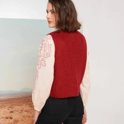 Gilet sans manches toucher doux, boutons dorés