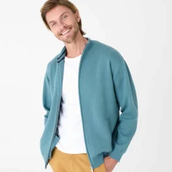 Gilet zippé col montant en maille milano