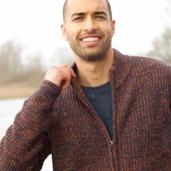Gilet zippé côte anglaise 30% laine
