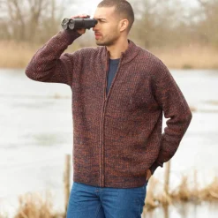 Gilet zippé côte anglaise 30% laine