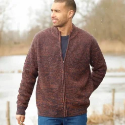 Gilet zippé côte anglaise 30% laine