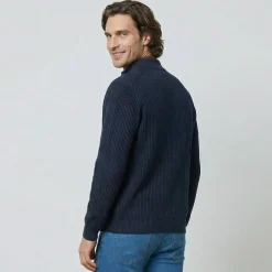 Gilet zippé côte anglaise 30% laine