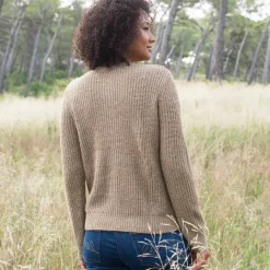Gilet zippé, maille anglaise