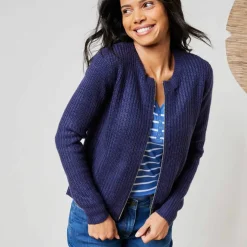 Gilet zippé, maille anglaise