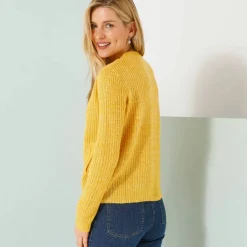 Gilet zippé, maille anglaise