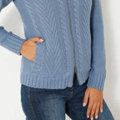 Gilet zippé torsadé, doublé maille peluche