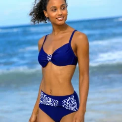 Haut de maillot de bain avec armatures drapé uni