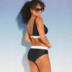 Haut de maillot de bain colorblock - coques fixes