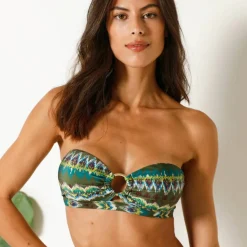 Haut de maillot de bain forme bandeau irisé ligne Loma - sans armatures