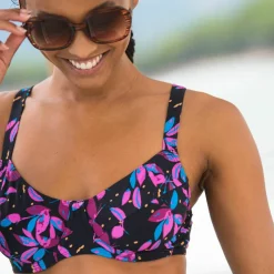Haut de maillot de bain forme minimiseur imprimé Lokia - avec armatures flexibles