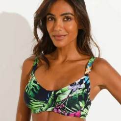 Haut de maillot de bain imprimé Banna avec armatures flexibles - forme minimiseur