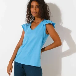 Haut de pyjama manches courtes uni