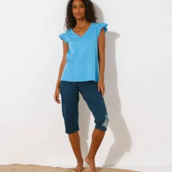 Haut de pyjama manches courtes uni