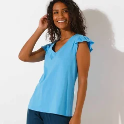 Haut de pyjama manches courtes uni