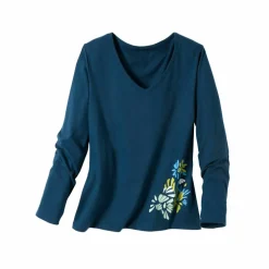 Haut de pyjama manches longues imprimé placé
