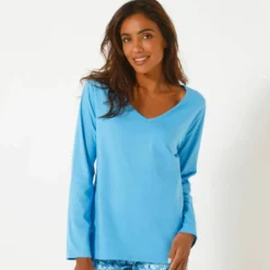 Haut de pyjama manches longues uni