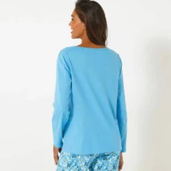 Haut de pyjama manches longues uni