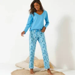 Haut de pyjama manches longues uni