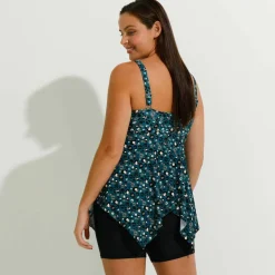 Haut de tankini imprimé asymétrique