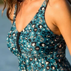 Haut de tankini imprimé asymétrique