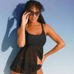 Haut de tankini long ajouré