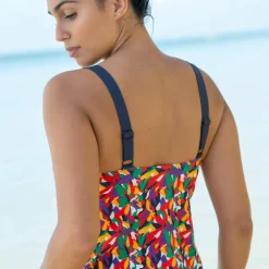 Haut de tankini évasé imprimé Toboki
