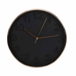 Horloge ronde, métal cuivré