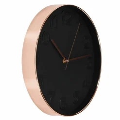 Horloge ronde, métal cuivré