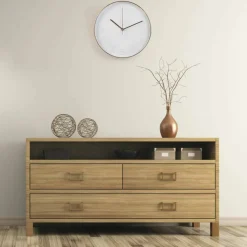 Horloge ronde, métal cuivré
