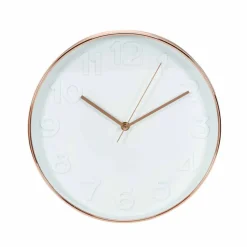 Horloge ronde, métal cuivré