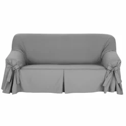 Housse bachette coton uni nouettes fauteuil canapés