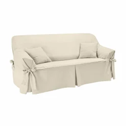 Housse bachette coton uni nouettes fauteuil canapés