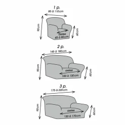 Housse bi-extensible microfibre effet faux uni pour fauteuil et canapé