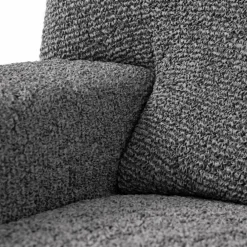Housse bi-extensible microfibre effet faux uni pour fauteuil et canapé