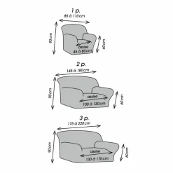 Housse bi-extensible microfibre effet faux uni pour fauteuil et canapé
