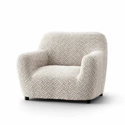 Housse bi-extensible microfibre gaufrée graphique pour fauteuil et canapé