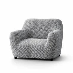 Housse bi-extensible microfibre gaufrée graphique pour fauteuil et canapé